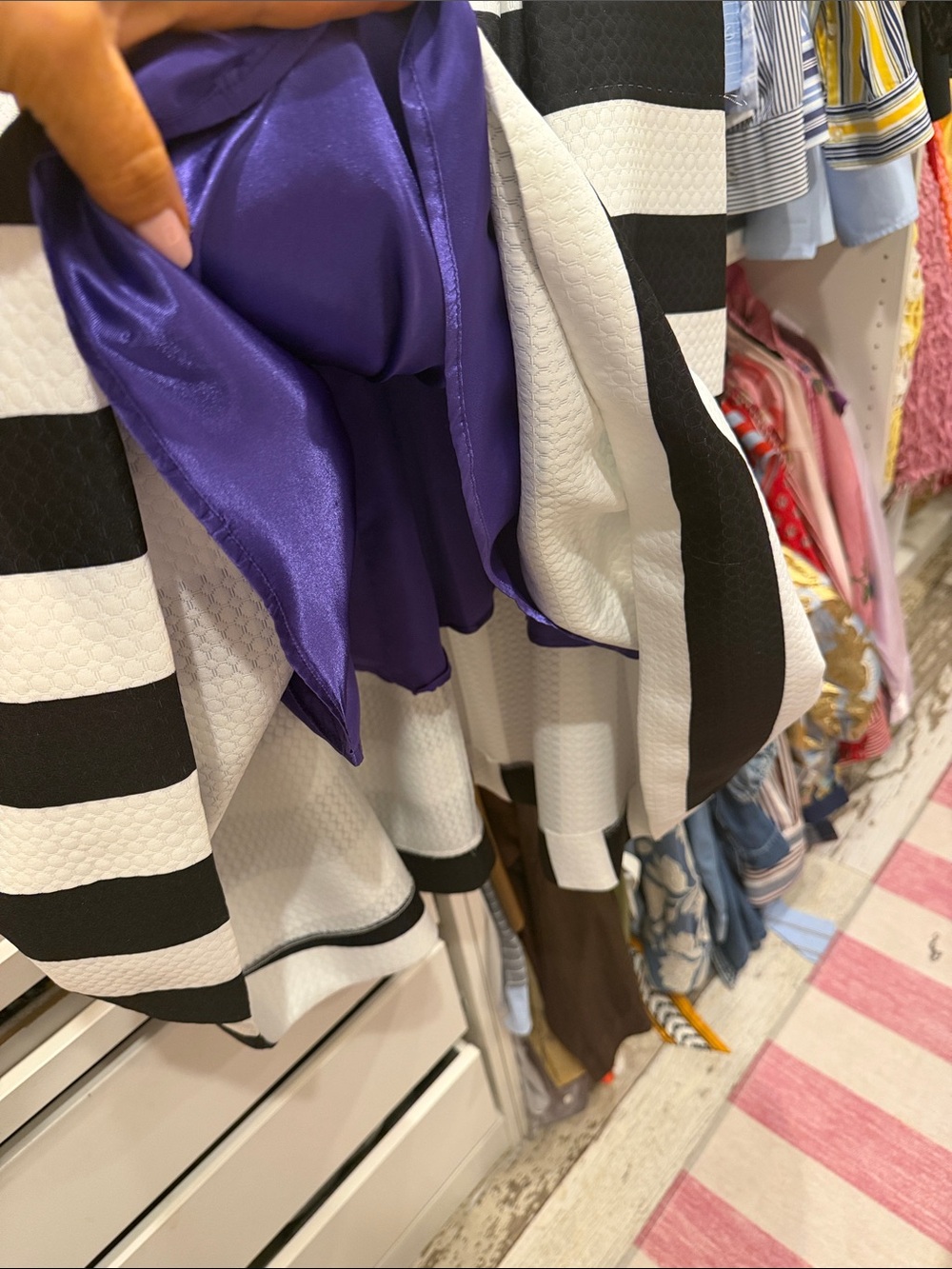 Milly Black and White Striped Women's maxi/full/a-line skirt. - Picture 6 of 6